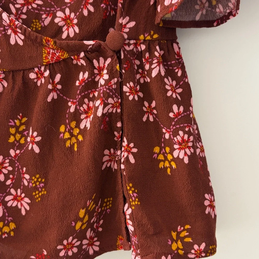 Madewell Tie-Sleeve Wrap Top in Butterfly Sanctuary - Picture 8 of 10